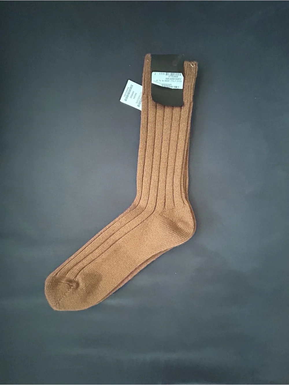 Bottega Veneta Brown Ribbed Men's Dress Socks